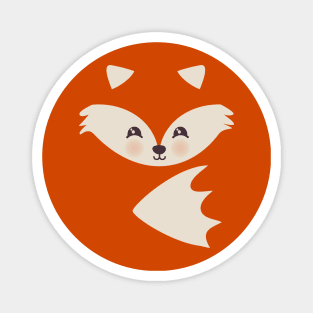 Cute fox on orange or red Magnet